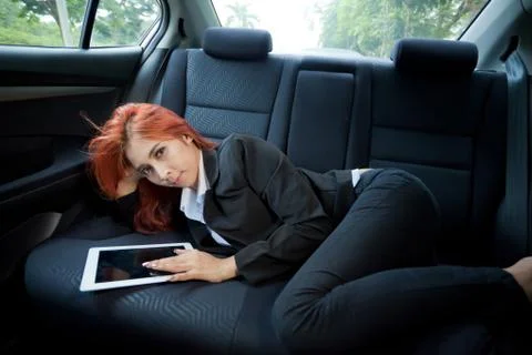 Woman using tablet Stock Photos