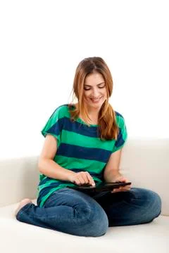 Woman using a tablet Stock Photos