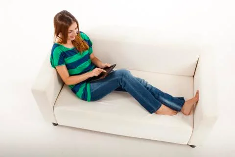 Woman using a tablet Stock Photos