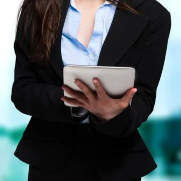 Woman using a tablet Stock Photos