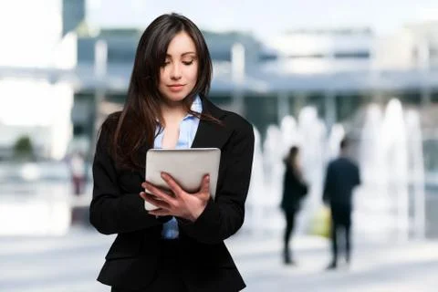 Woman using a tablet Stock Photos