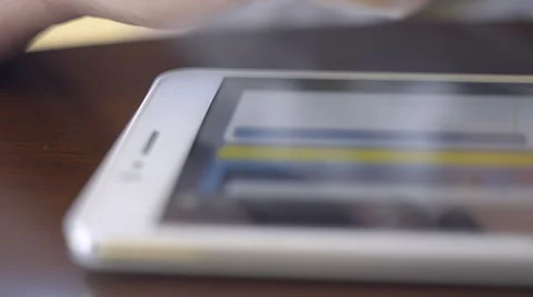 Woman Using Tablet With Stylus Stock Footage 50527445