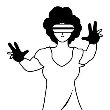 Woman using technology of augmented reality Stock Illustration