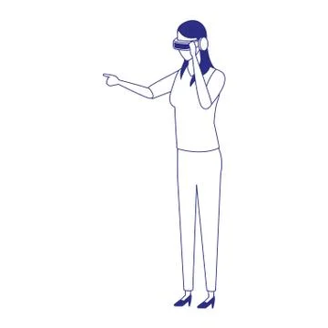 Woman using technology of augmented reality vector design Stock Illustration