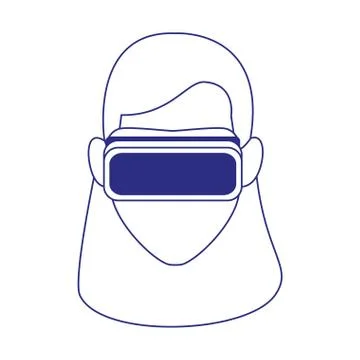 Woman using technology of augmented reality vector design Illustrazione stock