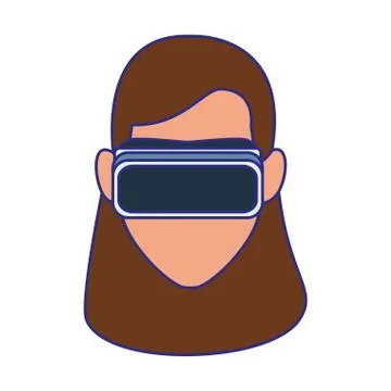Woman using technology of augmented reality vector design Illustrazione stock