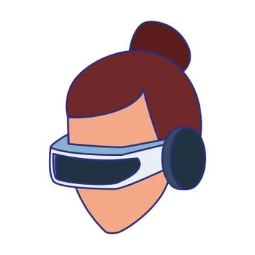 Woman using technology of augmented reality vector design Stock Illustration