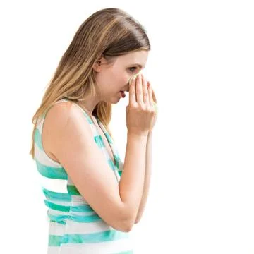 Woman using tissue Stock Photos