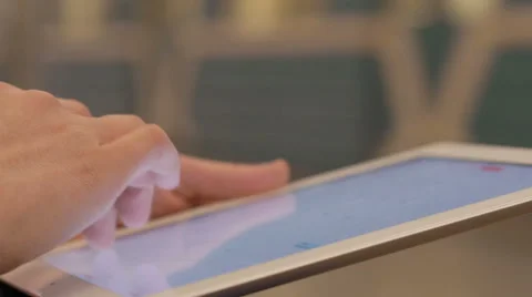 Woman Using Touchpad in the metro station Stock Footage 61236747