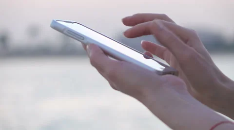 Woman using touchscreen in dusk Stock-Footage 60915912