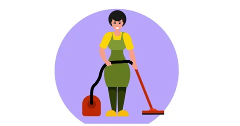 Woman Using Vacuum Cleaner Stock Footage 340564125