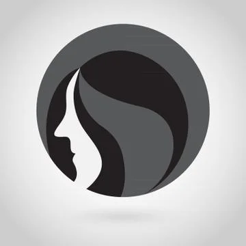 Woman vector logo design template. Girl silhouette - cosmetics, beauty, healt Stock Illustration