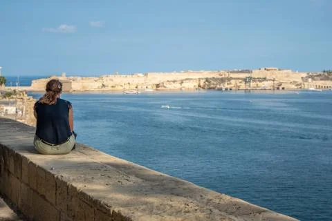 Woman view Valletta Stock Photos
