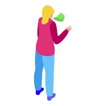Woman vomiting while suffering from nausea and sickness Stock Illustration