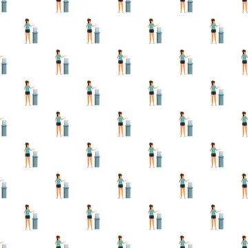 Woman voting seamless pattern for democratic election 스톡 일러스트