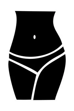 Female underwear panties types silhouettes icons - Stock