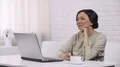Woman waiting for email respond from children, online booking and shopping HD Footage