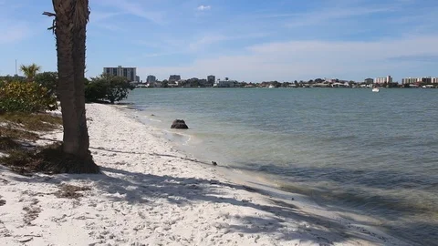 Woman walking down the beach  Stock Footage 112429925