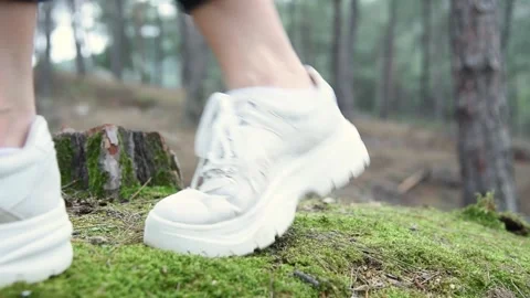 Woman walking in forest. Stock Footage 149212901