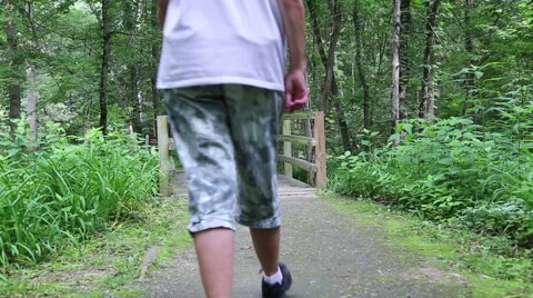 Woman walking on path Stock-Footage 48199916