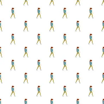 Woman walking pattern generating continuous movement background Stock Illustration