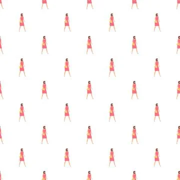 Woman walking pattern generating seamless background texture Illustrazione stock