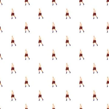 Woman walking seamless pattern in vector illustration Illustrazione stock
