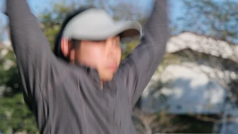 Woman warming up exercise and stretching her muscle before jogging in the park. Video stock 168170290