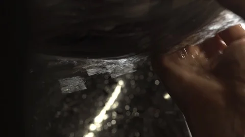 Woman wash head with shower while doing head massage Stock Footage 124705686