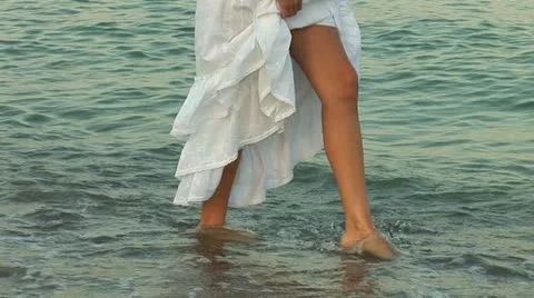 Woman in waves b Video stock 11956277