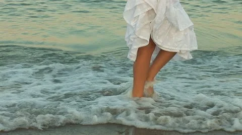 Woman in waves a Stock Footage 11956270