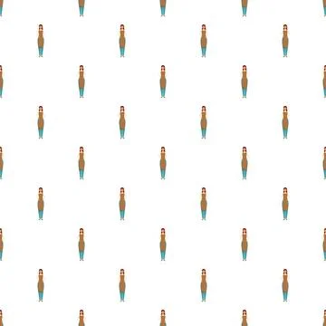 Woman wearing apron seamless pattern on white background イラスト素材