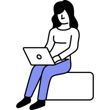 Woman web designer vector flat icon isolated Stock Illustration