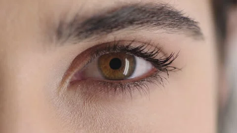 Woman, wellness and eye closeup with face for optometry test, optical health and Stock Footage 336676341
