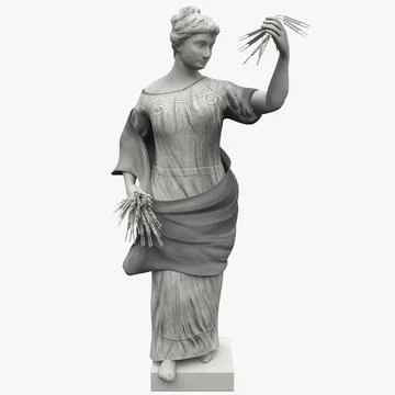 Woman with Wheat Statue 3D Model