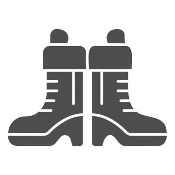 Woman winter boots solid icon, Mother day concept, Women winter shoes sign on Stock Illustration