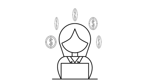 Woman work animation Stock Footage 313647392