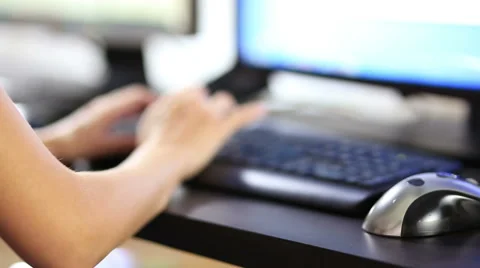 Woman Work at Computer 스톡 동영상 48766133