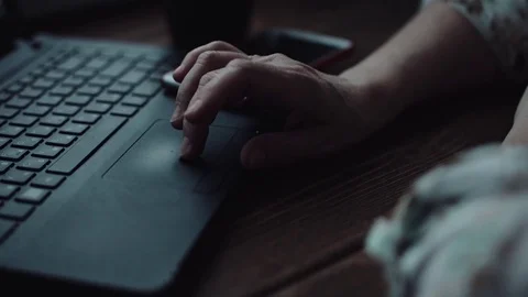 Woman work on laptop 스톡 동영상 74024366