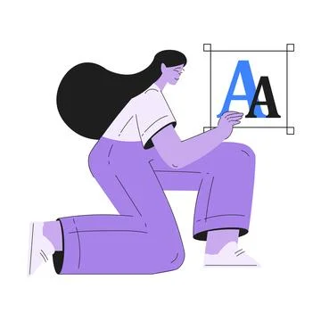 Woman Work with Text Editing and Writing Article Vector Illustration Stock Illustration