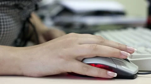 Woman working at a computer Stock Footage 8552827