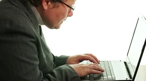 Woman working at a computer Stock Footage 8913957