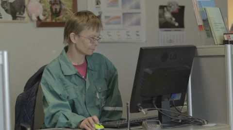 Woman Working With Computer Stock Footage 31818917