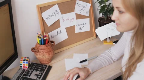 Woman working on computer Stock Footage 68660535