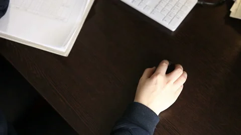 Woman working at the computer top view Stock Footage 61415128