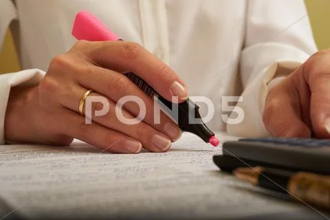 Woman working with documents Stock Photos