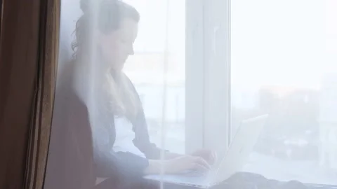 Woman working from home Stock Footage 130207053