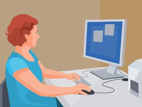 Woman working Stock Illustration
