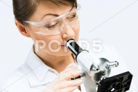 Woman working in lab Stock Photos