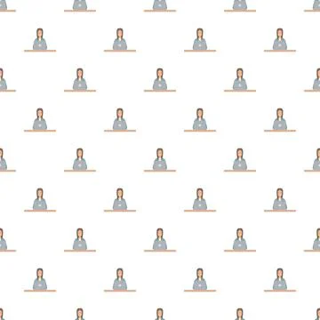 Woman working on laptop seamless pattern illustration 스톡 일러스트